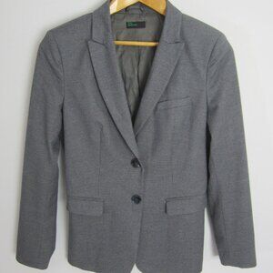 New United Colors Of Benetton Blazer Womens S Gray Houndstooth LS Blazer Jacket